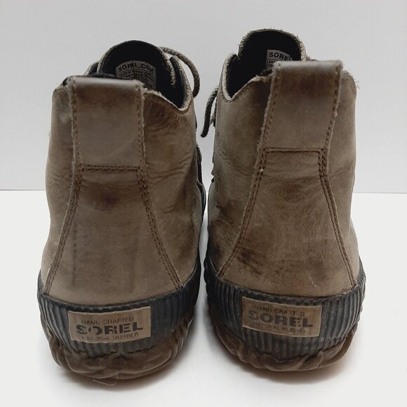 SOREL Out 'N About Waterproof Duck Rain Ankle Boot Bootie Leather Taupe Sz 9 - Picture 11 of 16